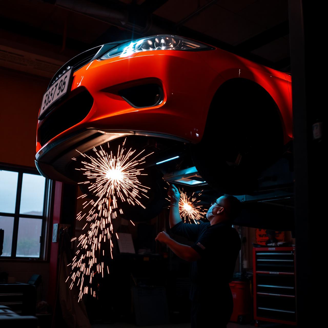 Mechanik pracujący w warsztacie Auto Lift 24